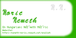 moric nemeth business card